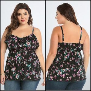Torrid | Floral Ruffle Babydoll Tank 2x